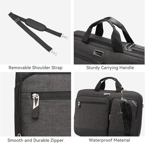 حقيبة كمبيوتر محمول Omnpak مقاس 15.6 بوصة، حقيبة أعمال مع قفل مجمع، حقيبة مستندات كاتب العدل طاردة للماء للرجال والنساء - تناسب كمبيوتر/كمبيوتر محمول/كمبيوتر لوحي مقاس 15.6 بوصة in Kuwait