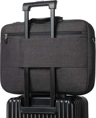 حقيبة كمبيوتر محمول Omnpak مقاس 15.6 بوصة، حقيبة أعمال مع قفل مجمع، حقيبة مستندات كاتب العدل طاردة للماء للرجال والنساء - تناسب كمبيوتر/كمبيوتر محمول/كمبيوتر لوحي مقاس 15.6 بوصة in Kuwait