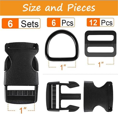 6 Yards of Thick Nylon Webbing, 6-Pack Heavy Plastic Buckles in Saudi Arabia
