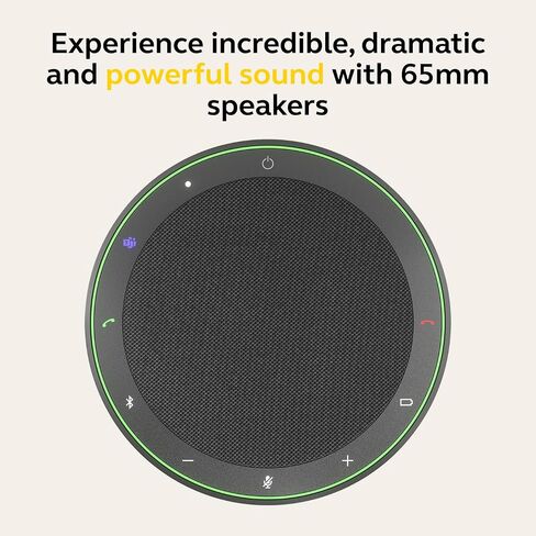Jabra Speak2 75 Wireless Bluetooth Speakerphone - Portable Speaker with 4 Noise-Cancelling Mics, 65mm Full-Range Speakers & USB-A Bluetooth Adapter - Certified Microsoft Teams Speaker - Dark Grey in Saudi Arabia