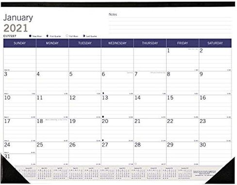 Blueline® 2025 DuraGlobe™ Monthly Desk Pad Calendar, 12 Months, January to December, 22" x 17", English (C177227-25) in Saudi Arabia