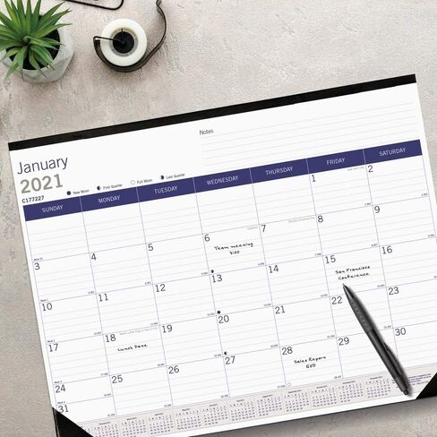 Blueline® 2025 DuraGlobe™ Monthly Desk Pad Calendar, 12 Months, January to December, 22" x 17", English (C177227-25) in Saudi Arabia