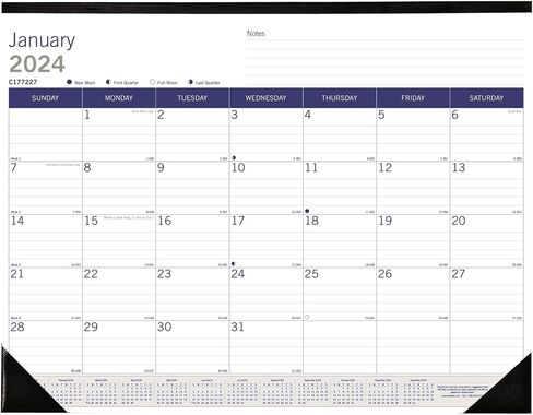 Blueline® 2025 DuraGlobe™ Monthly Desk Pad Calendar, 12 Months, January to December, 22" x 17", English (C177227-25) in Saudi Arabia