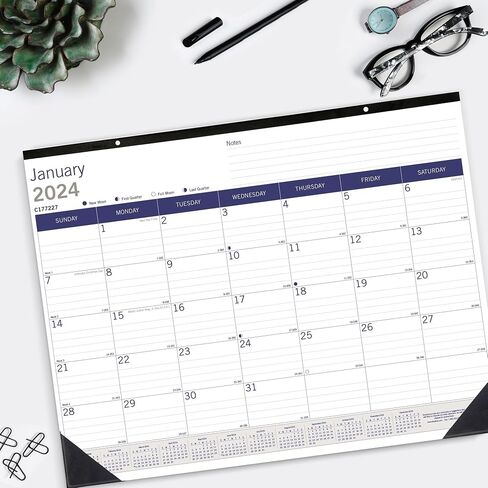 Blueline® 2025 DuraGlobe™ Monthly Desk Pad Calendar, 12 Months, January to December, 22" x 17", English (C177227-25) in Saudi Arabia