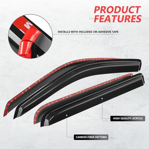 DNA MOTORING WVS-038 Dark Smoke Vent Window Visor Deflector Rain/Sun Guard, 4 Piece, 1 Pack in Saudi Arabia
