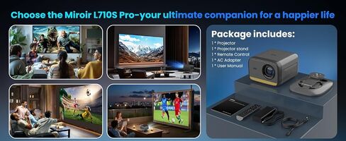 L710S Smart 1080p Projector with built-in streaming, WiFi, and Bluetooth. Enjoy amazing visuals with Automatic Focus, and Keystone. Digital Zoom and Dolby sound with 2x 5-watt speakers in Saudi Arabia