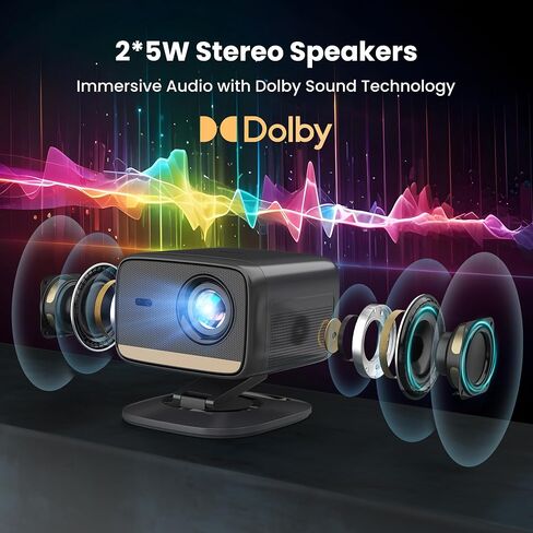 L710S Smart 1080p Projector with built-in streaming, WiFi, and Bluetooth. Enjoy amazing visuals with Automatic Focus, and Keystone. Digital Zoom and Dolby sound with 2x 5-watt speakers in Saudi Arabia