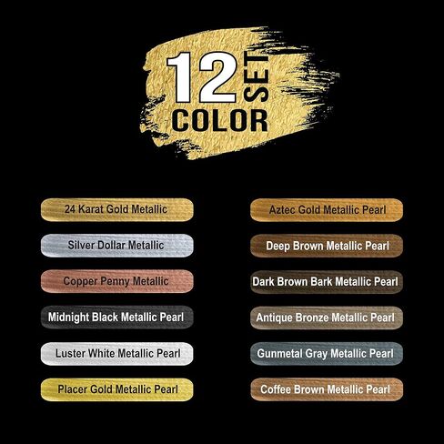 U.S. Art Supply Professional 36 Color Set of Metallic Acrylic Paint, Large 18ml Tubes - Rich Vivid Pearl Colors for Artists, Students, Beginners - Canvas, Portrait Paintings, Wood - Color Mixing Wheel in Kuwait