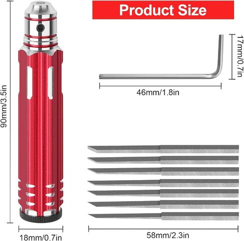 7 In 1 Prime Model Scriber with 7 Blades Gundam Resin Carved Scribe Line Cutting Tool Chisel (0.1/0.2/0.4/0.6/0.8/1.0/2.0mm) Black in Saudi Arabia