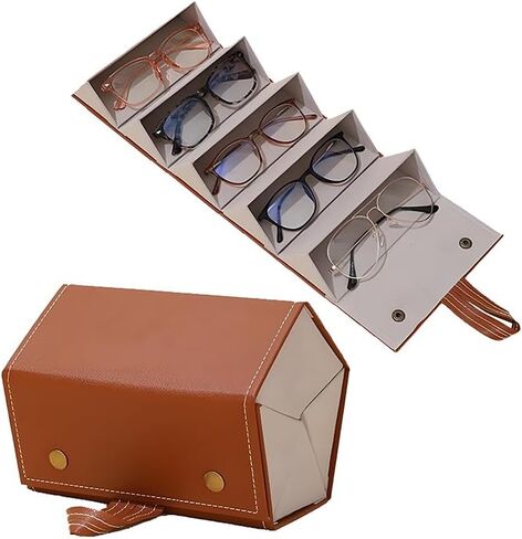 Travel Sunglasses Organizer, Foldable Travel Sunglass Case with 5 Slots, Portable Multiple Pairs Glasses Travel Storage Case for Women, Men(Multicolored) in Saudi Arabia