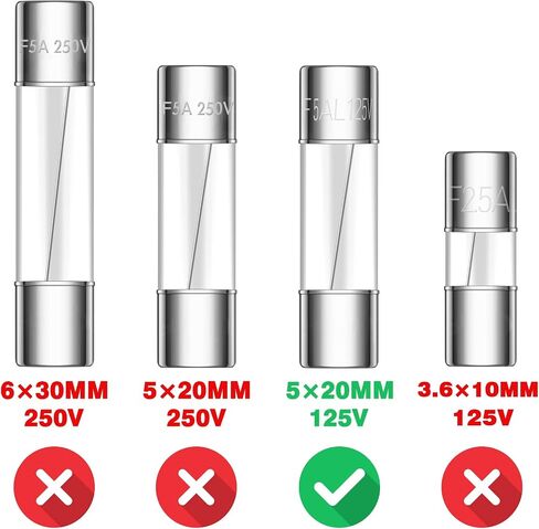 3 Values 75 Pcs 2.5A 3A 5A 125V 3.6x10mm Christmas Light Fuses Kit 2.5 3 5 Amp 125 Volt Xmas String Lights Mini Glass Fuse Max Replacement for C7 C9 Bulb Fan Plug in Saudi Arabia