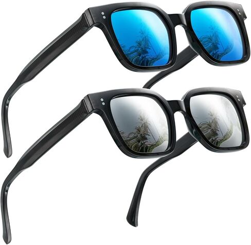 Premium 158MM Large Polarized Sunglasses for Men Women, 2 Pack XXL TR Frame Trendy Sun Glasses Outdoor with UV400 in Kuwait