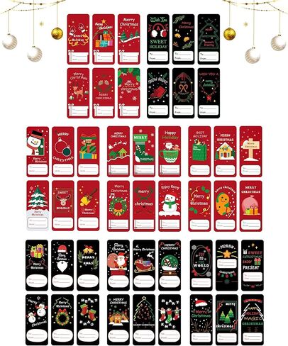 144 Pieces Christmas Name Tags Stickers, Gift Tags for Christmas Presents, Holiday Sticker Labels for Cards or Bags Decor (72 Designs 2 Each) in Saudi Arabia