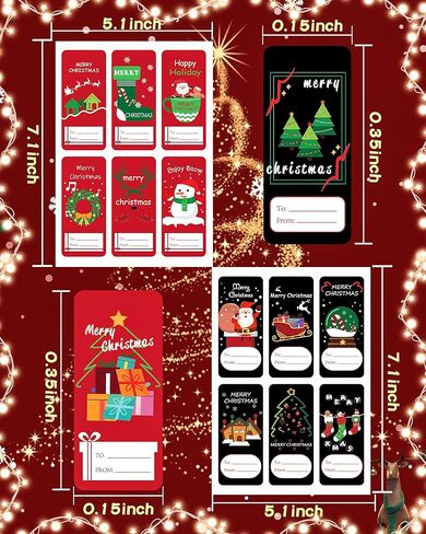 144 Pieces Christmas Name Tags Stickers, Gift Tags for Christmas Presents, Holiday Sticker Labels for Cards or Bags Decor (72 Designs 2 Each) in Saudi Arabia