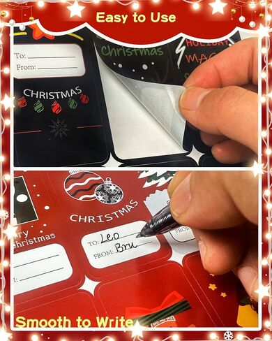 144 Pieces Christmas Name Tags Stickers, Gift Tags for Christmas Presents, Holiday Sticker Labels for Cards or Bags Decor (72 Designs 2 Each) in Saudi Arabia
