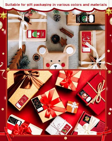 144 Pieces Christmas Name Tags Stickers, Gift Tags for Christmas Presents, Holiday Sticker Labels for Cards or Bags Decor (72 Designs 2 Each) in Saudi Arabia