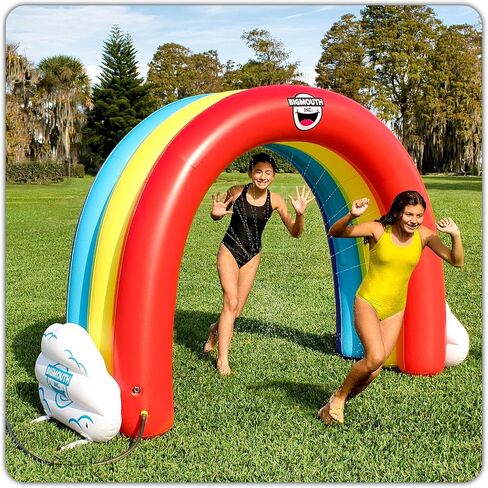 BigMouth Inc. Giant Rainbow Inflatable Sprinkler, Fun Summer Backyard Water Game & Splash Toy for Kids, 6 Feet Tall in Kuwait