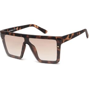 JIM HALO Flat Top Shield Sunglasses Square Mirror Rimless Glasses for Women Men