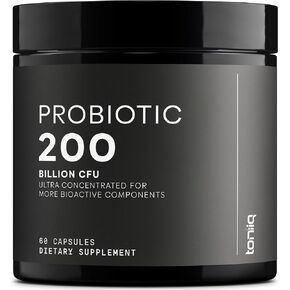 Toniiq 200 Billion CFU Probiotic Supplement 30 Verified Third-Party Tested Strains - Fully Shelf-Stable Probiotics Formula with Prebiotic Blend - Extended Release Capsules