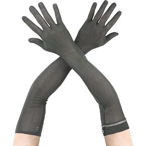 Luwint Non-slip Mesh Sheer Long Gloves for Women Teen Girls Opera Dress Party Costume