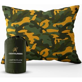 Centauress Camping Pillow Memory Foam | Camp Pillow w/Machine-Washable Cover | Packable Pillow w/Pouch + Strap | Hammock Pillow | Hiking Pillow | Camping Pillows | Camp Pillows for Sleeping Well