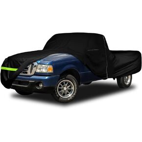 Waterproof Car Cover Replace for 1993-2012 Ford Ranger Supercab 6ft/Regular Cab 7ft Long Bed 210T All Weather Classic Car Covers with Zipper Door for Snow Rain Dust Protection