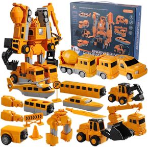 Magnetic Transform Engineering Car Assembled Toys with Storage Box, Toys for Toddlers 3-4 Magnetic Blocks for Kids Age 3-5 4-8 Outdoor Toddler Activities Toys (Engineering Series 35 Pieces)