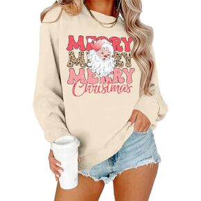 Christmas Sweatshirts for Women Merry Christmas Plaid Pullover Sweatshirts Holiday Vacation Graphic Tees Tops in Kuwait
