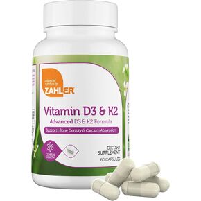 Zahler - Vitamin D3 & K2 Chewable Supplement (90 Count) - Certified Kosher K2 D3 Vitamin 5000 IU Delicious Chew Tablet - Vitamin D & K2 for Calcium Absorption, Bone Density & Immune Support