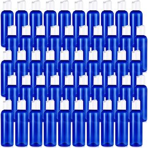 50pcs 4oz Empty Plastic Travel Bottles with Disc Top Flip Cap Small Travel Size Bottles Blue Plastic Bottles Refillable Empty Containers for Shampoo Lotion Liquid Body Soap Cream Toiletries
