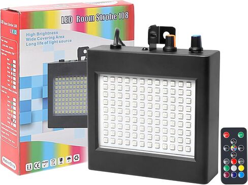 كامل اللون 108led ضوء ستروب مع التحكم عن بعد الأضواء الومضة لجميع القديسين البسيطة ضوء ستروب أضواء الهالوين القوية للغرفة ستروب حزب ضوء الأضواء الساطعة للحزب in Kuwait