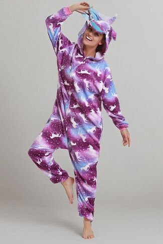 Unisex Unicorn Costumes Pyjamas, Adult Women Men Animal Cosplay Onesie in Kuwait
