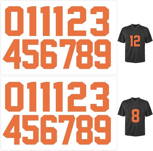 36 Pcs Iron on Numbers 8 Inch Jersey Heat Transfer Numbers Big 0-9 Transfer Numbers White Heat Press Numbers Stickers for Sports T Shirts Football Basketball Baseball Uniform Fabric Clothing (White) in Kuwait