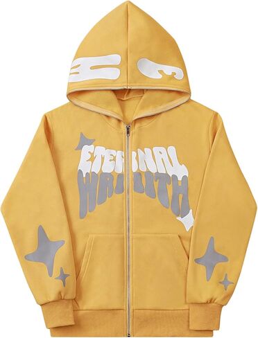 SOLY HUX Boy's Zip Up Hoodies Sweatshirt Y2k Letter Graphic Long Sleeve Streetwear Jacket in Saudi Arabia