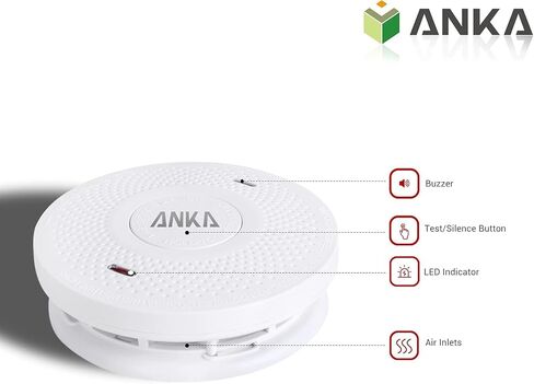 ANKA Smoke Alarms 10 Years Battery Dual Smoke Sensor Alarm with Voice Warning, 10 Year Lithium Battery Fire Alarm,Complies with UL 217 & UL 2034 Standards, Fire Alarms Detector in Saudi Arabia