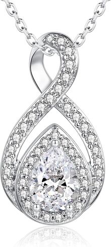Urn Necklace for Ashes S925 Sterling Silver - Women Infinity Bling CZ Cremation Pendant Jewelry Memorial Keepsake Lockets Gift for Human & Pet Ashes in Kuwait