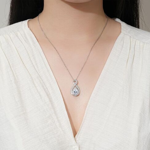 Urn Necklace for Ashes S925 Sterling Silver - Women Infinity Bling CZ Cremation Pendant Jewelry Memorial Keepsake Lockets Gift for Human & Pet Ashes in Kuwait