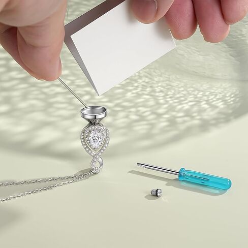 Urn Necklace for Ashes S925 Sterling Silver - Women Infinity Bling CZ Cremation Pendant Jewelry Memorial Keepsake Lockets Gift for Human & Pet Ashes in Kuwait
