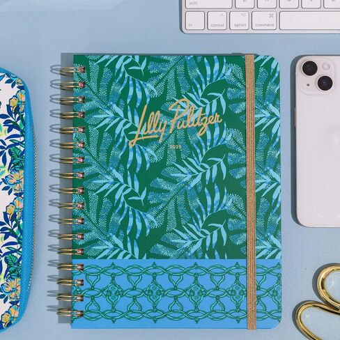 Lilly Pulitzer Large Daily Planner January 2025 - December 2025, Weekly Agenda & Monthly Calendar, Stickers, Pockets, & Spiral Binding (The Hottest Spot Navy) in Saudi Arabia