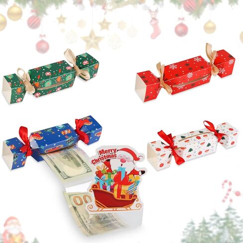 Christmas Surprise Money Pull Pouch, 4PCS Surprise Money Pull Pouch, Surprise Pull Out Money Gift Box, DIY Christmas Kit, Cash Gift Pouch, Christmas Party Gifts Money Box for Cash Pull in Saudi Arabia