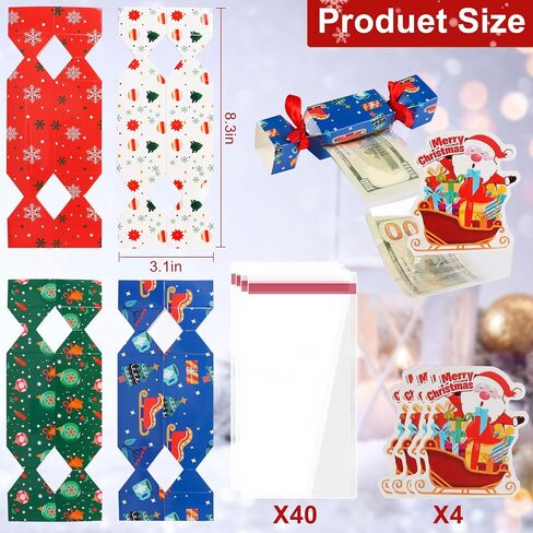 Christmas Surprise Money Pull Pouch, 4PCS Surprise Money Pull Pouch, Surprise Pull Out Money Gift Box, DIY Christmas Kit, Cash Gift Pouch, Christmas Party Gifts Money Box for Cash Pull in Saudi Arabia