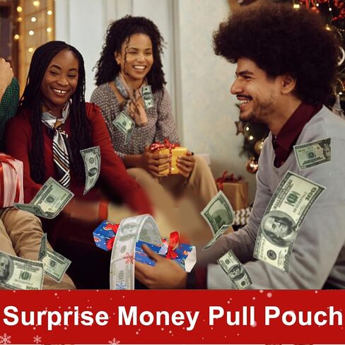 Christmas Surprise Money Pull Pouch, 4PCS Surprise Money Pull Pouch, Surprise Pull Out Money Gift Box, DIY Christmas Kit, Cash Gift Pouch, Christmas Party Gifts Money Box for Cash Pull in Saudi Arabia