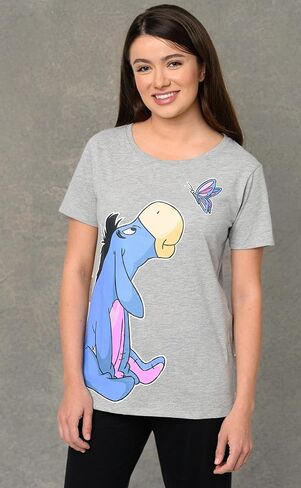 Disney Womens T-Shirt Eeyore or Minnie Mouse Lean in Side Print in Kuwait