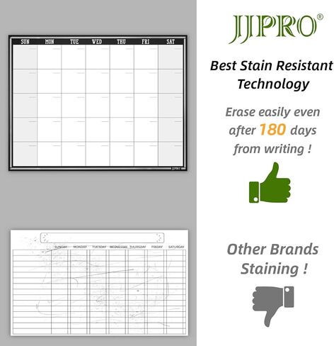 JJPRO Magnetic Dry Erase Monthly Calendar for Refrigerator-Dry Erase Weekly Planner Whiteboard for Fridge-One Bonus Notepad Whiteboard -Month&Week Calendar Refrigerator Organizer in Kuwait