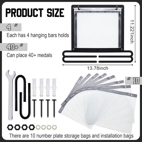 Race Medal and Bib Display Medal Hanger Running Bib and Medal Holder Wall Mounted Hanging Medal Rack Holders with Bib Holder Gifts for Runners(White, Fresh Style) in Kuwait