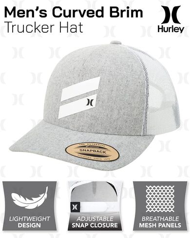 Hurley Men's Baseball Cap - Icon Slash Curved Brim Trucker Hat in Kuwait