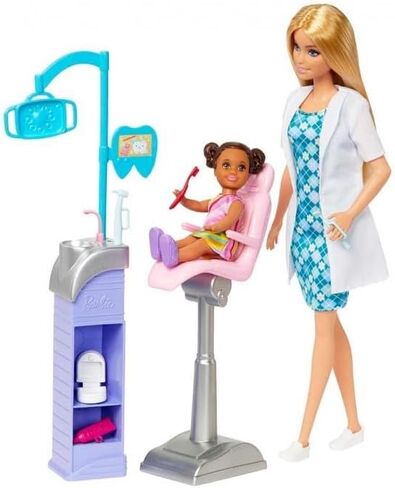 Barbie Careers Playset, Teacher Set with Brunette Fashion Doll, 1 Blonde Toddler Small Doll, Furniture & Accessories in Saudi Arabia