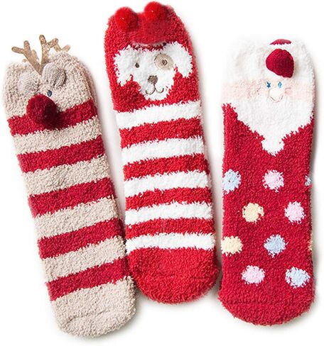 Womens Fuzzy Socks, Soft Cozy Fluffy Winter Warm Slipper Socks with Heart-shaped Non Slip Grips, Thicker Warm Home Sleeping Hospital Socks in Saudi Arabia