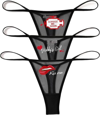 Avidlove G-String Thongs للنساء مثير ملابس داخلية منخفضة الارتفاع T-back شبكة ثونغ سراويل 1-6 حزمة in Saudi Arabia