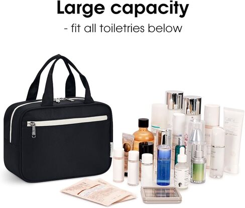 Narwey حقيبة أدوات الزينة كاملة الحجم للنساء حقيبة مكياج كبيرة منظم حقيبة مستحضرات التجميل للسفر لأدوات الزينة الأساسية والإكسسوارات (الفهد) in Kuwait